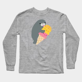 Double-Scoop Manatee Long Sleeve T-Shirt